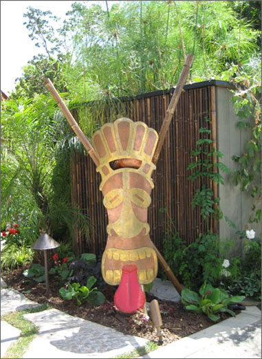 Copper Tiki Statue Mailbox Finished Product